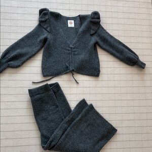 Grey Knit Sweater and Pants Set